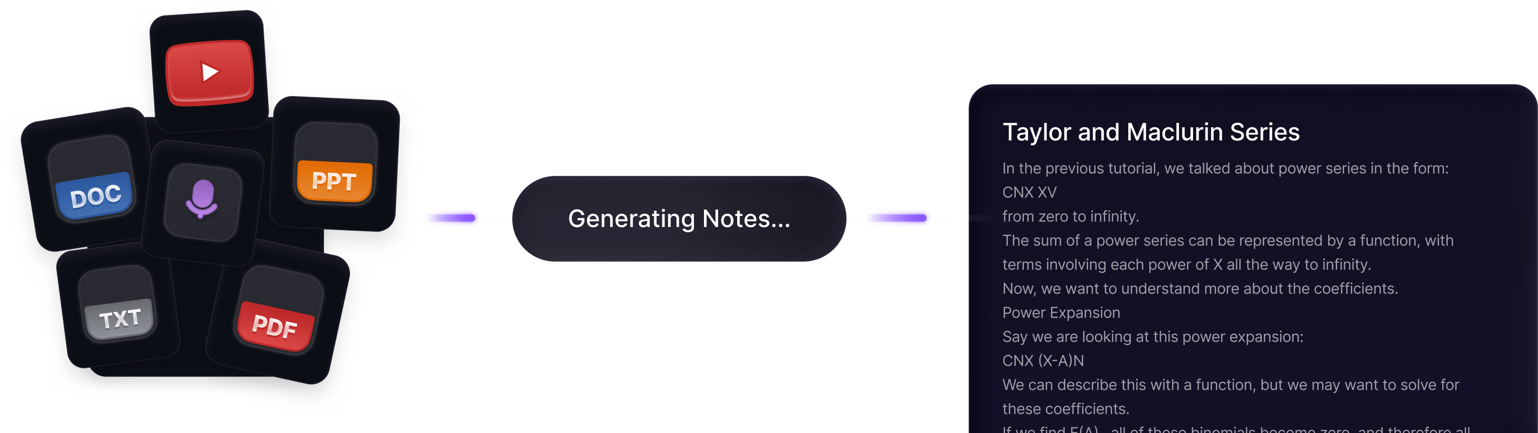 Transform PDFs, videos, and audio into editable notes with Turbo AI
