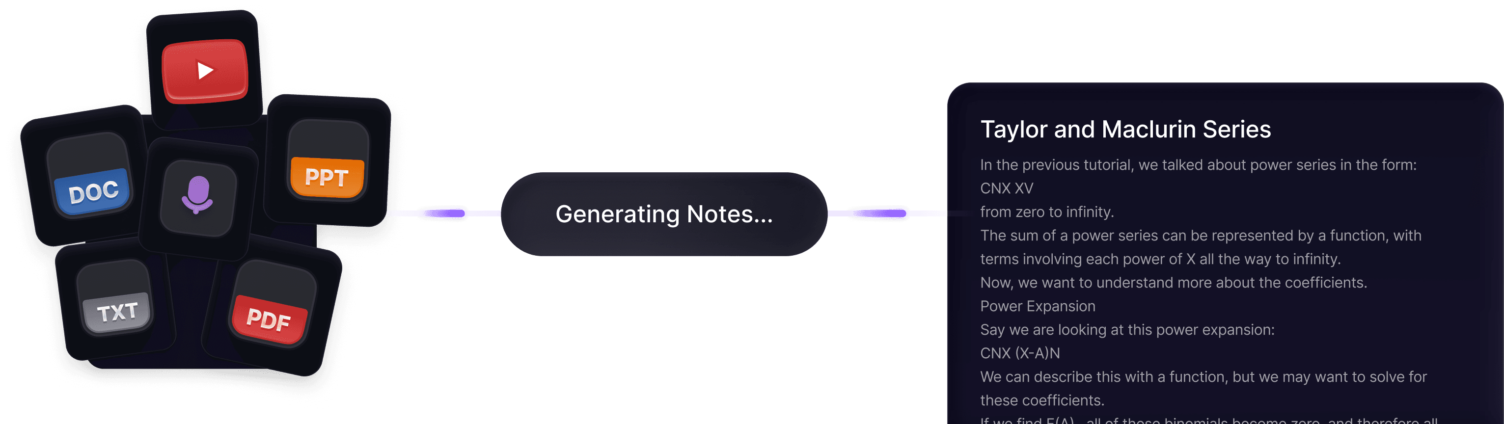 Transform PDFs, videos, and audio into editable notes with Turbo AI