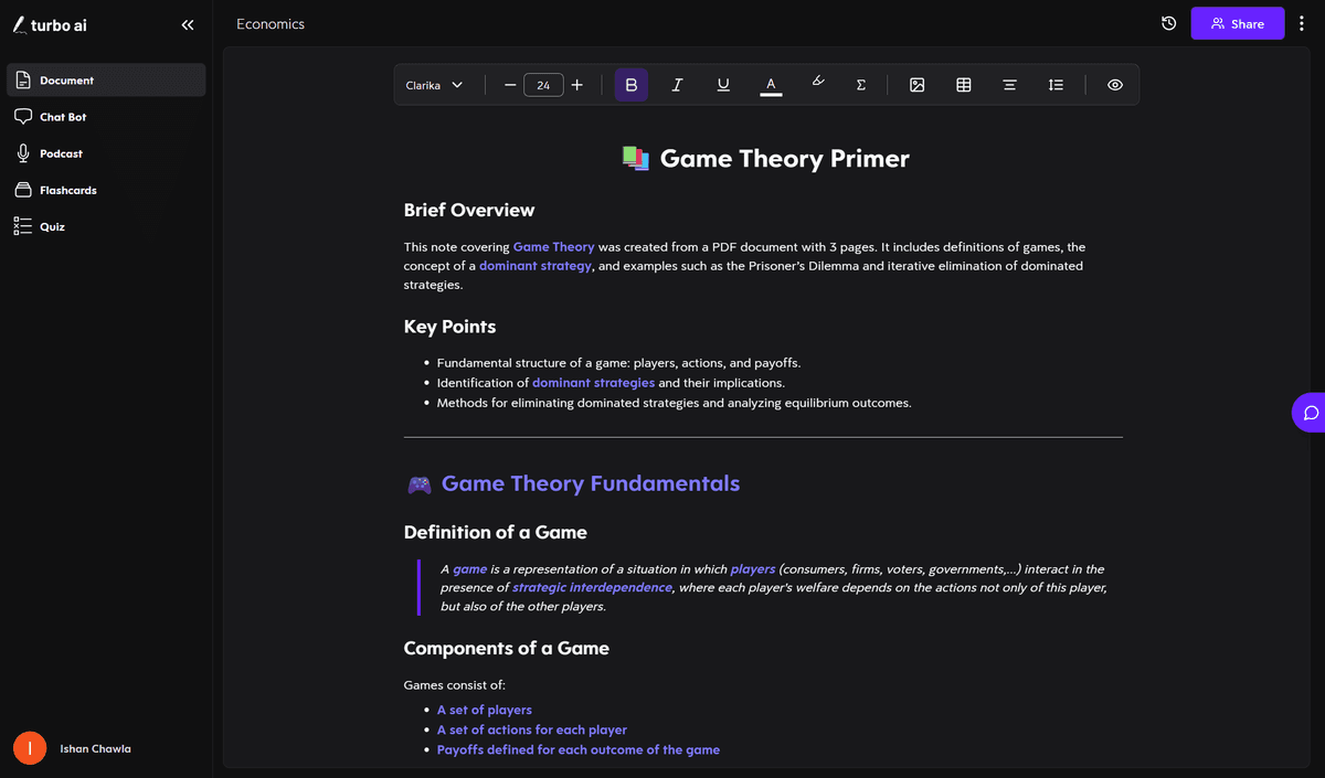 Turbo's Economics Notes