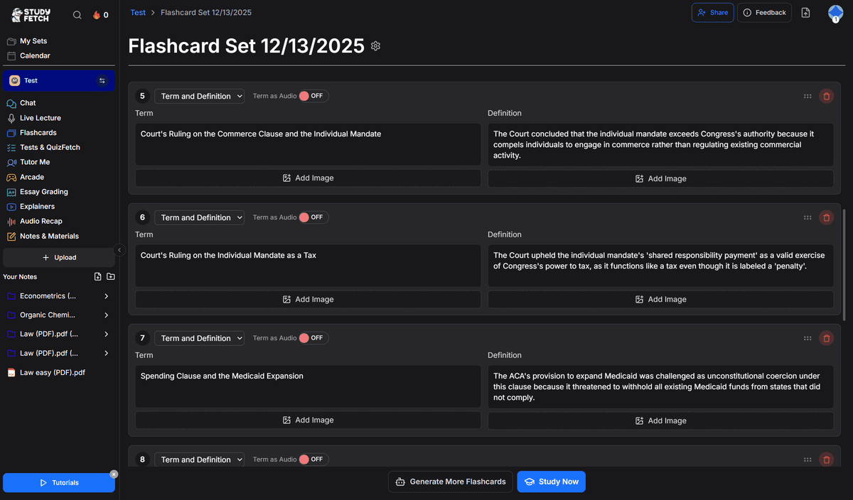 StudyFetch Flashcards