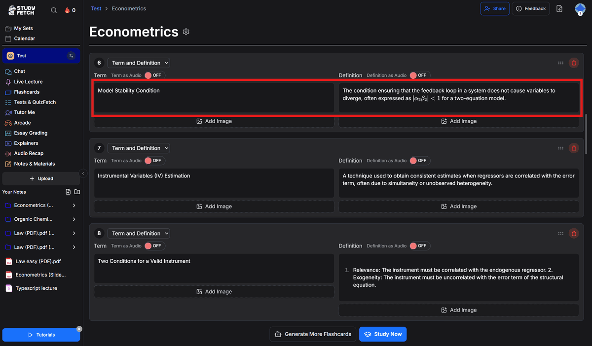 StudyFetch Flashcards